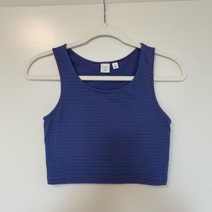 BP - Blue and Purple Stripe Cropped Tank